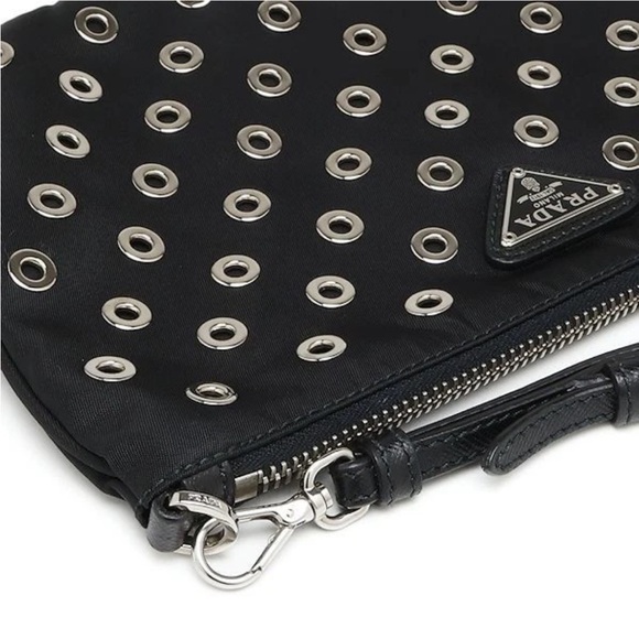 Prada Black Wristlet with Silver Eyelets - Picture 5 of 12